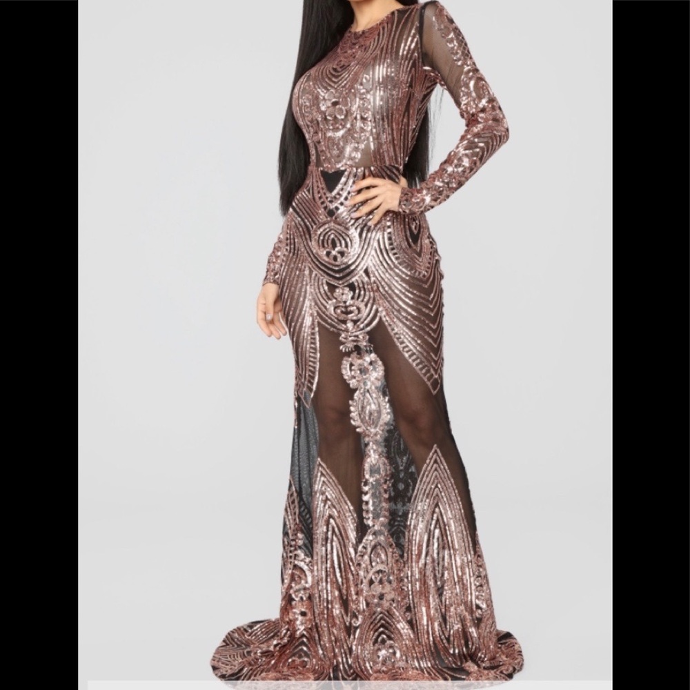Rose gold cocktail dress